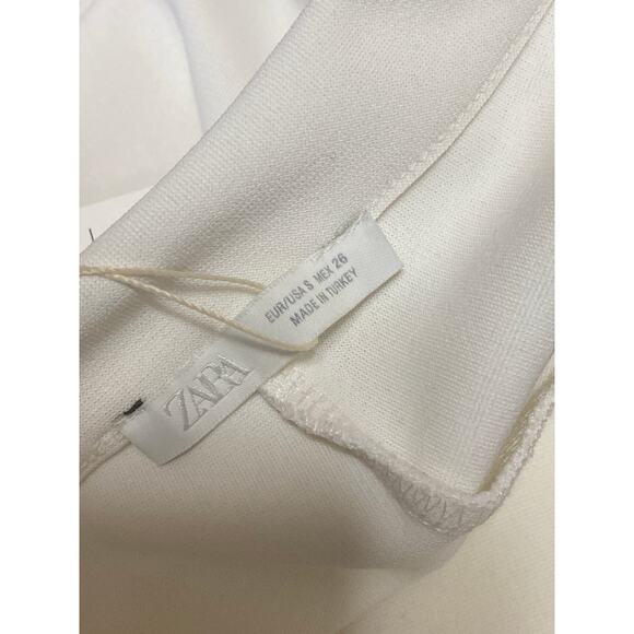 NEW Zara Women's White High Rise Flare Bootcut Bell Bottom Trousers Pants Size S - Picture 4 of 7